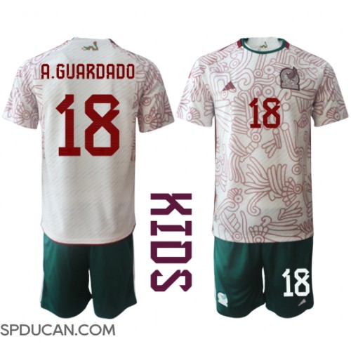 Dječji Nogometni Dres Meksiko Andres Guardado #18 Gostujuci SP 2022 Kratak Rukav (+ Kratke hlače)